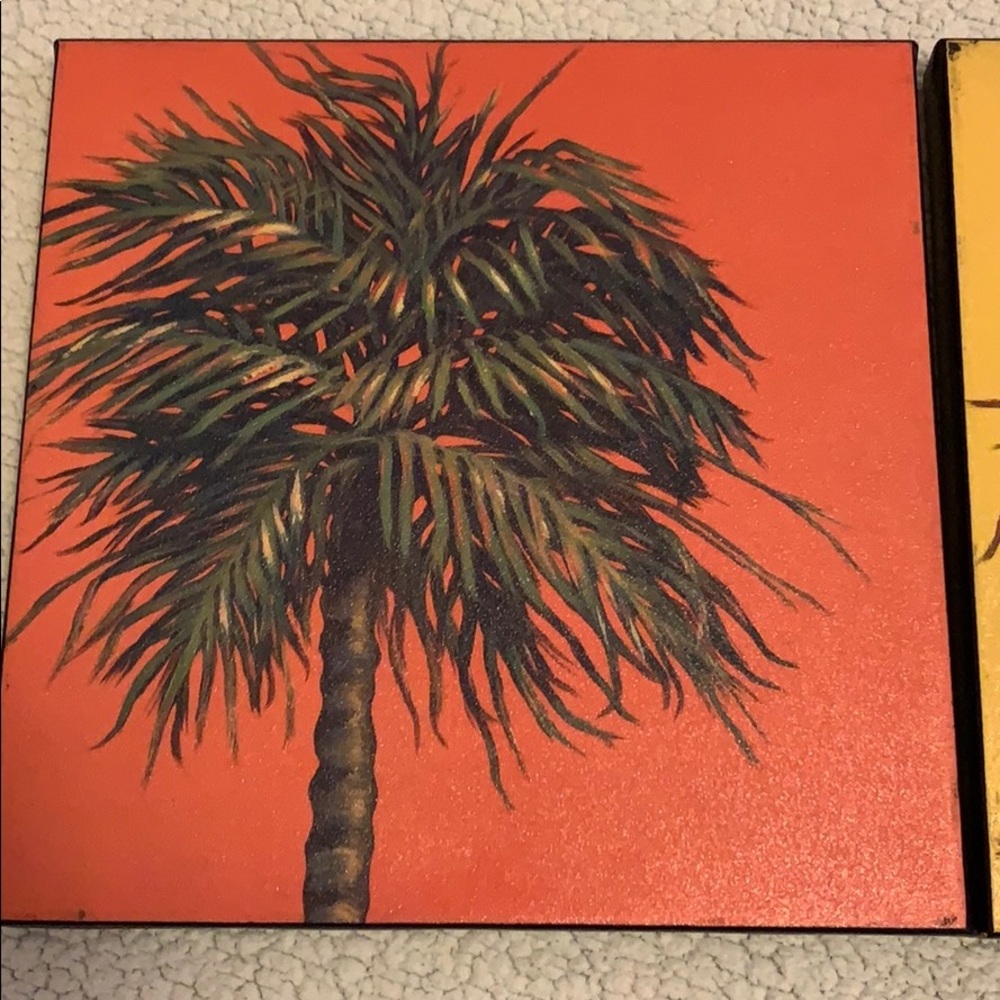 Pink palm tree canvas